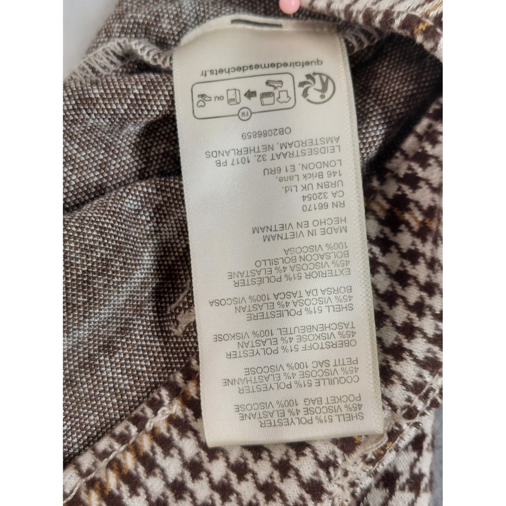Free People Women Pants 0 Multicolor Plaid Houndstooth Pocket Stretch Career - Picture 8 of 15
